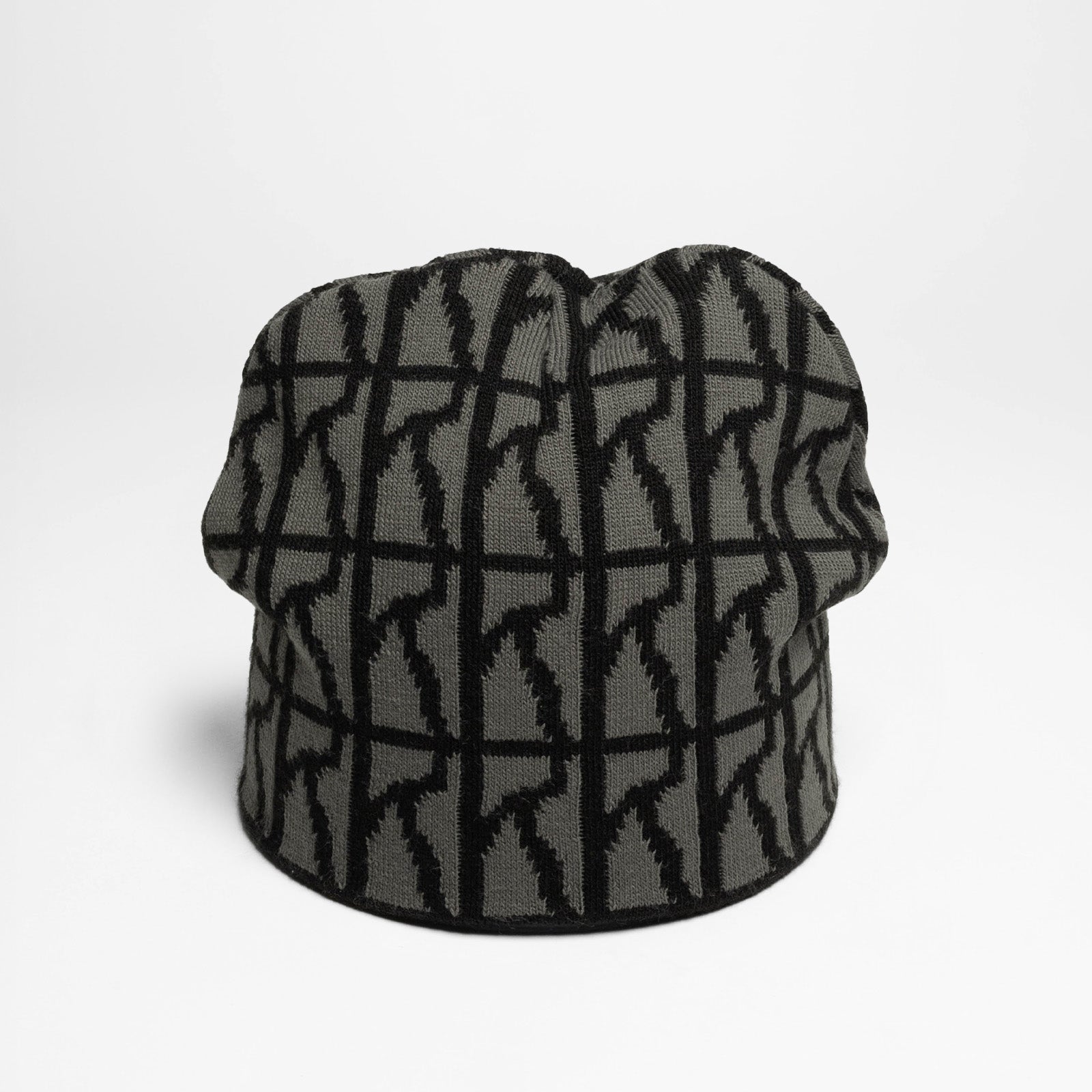 Skull Beanie Logo Pattern Black