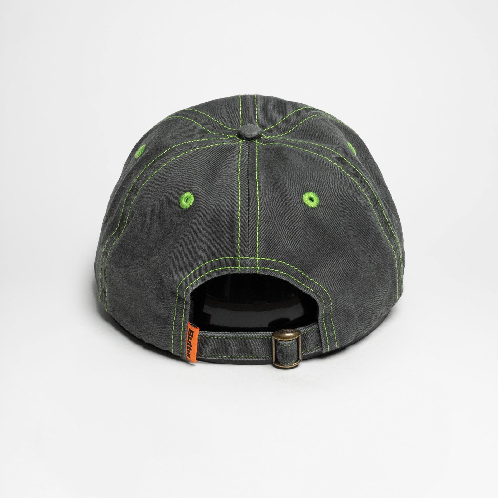 Rounded Logo 6 Panel Cap Washed Black