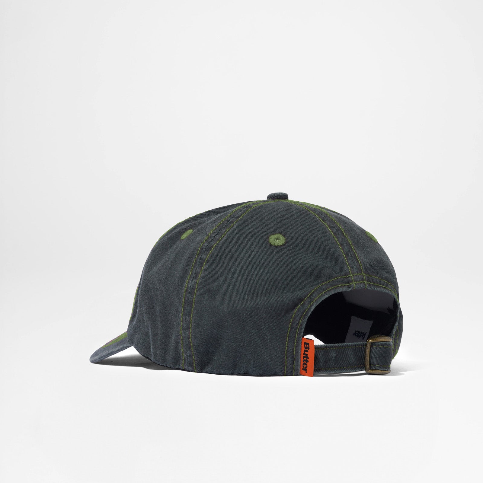 Rounded Logo 6 Panel Cap Washed Black