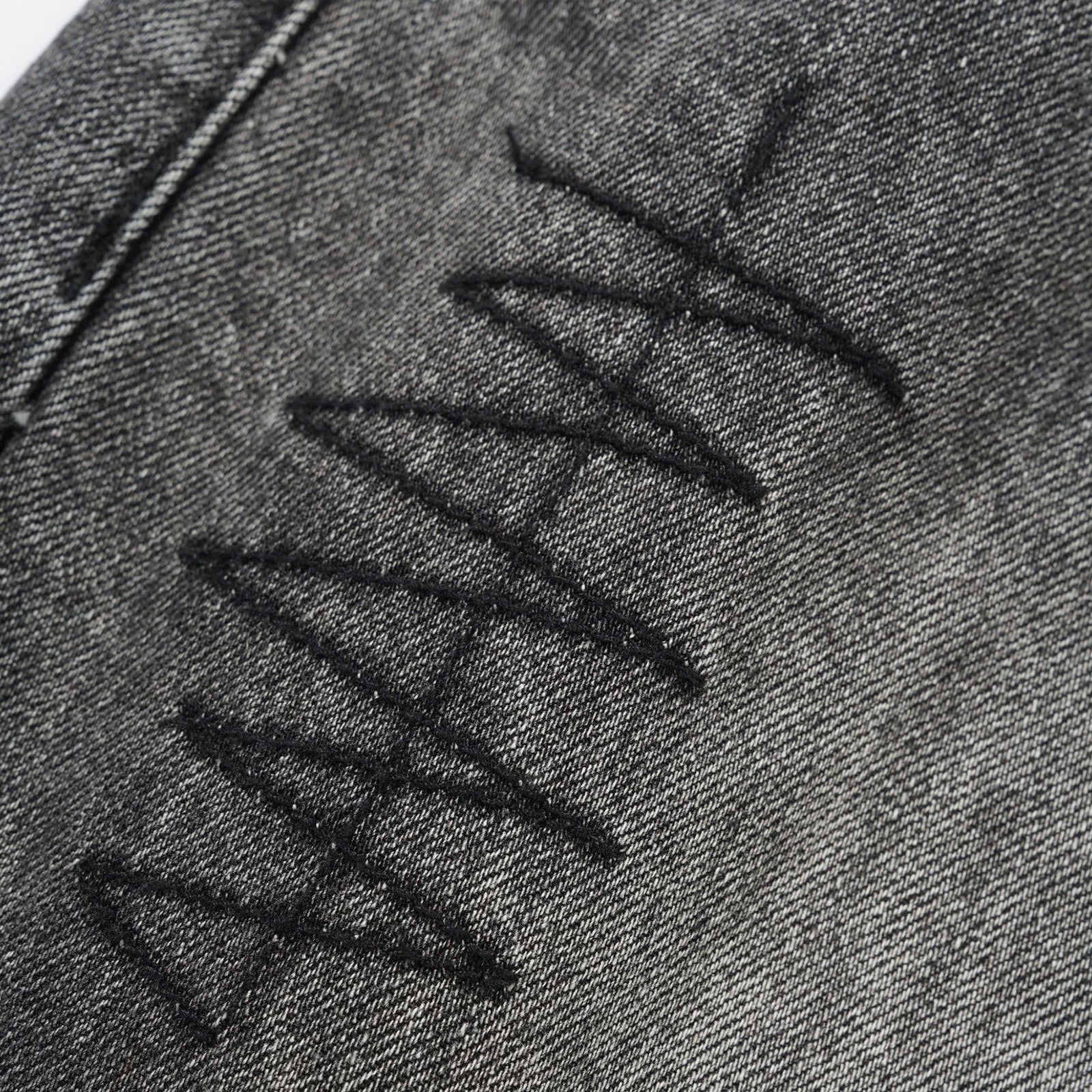 Stitch Denim Jeans Distressed Grey