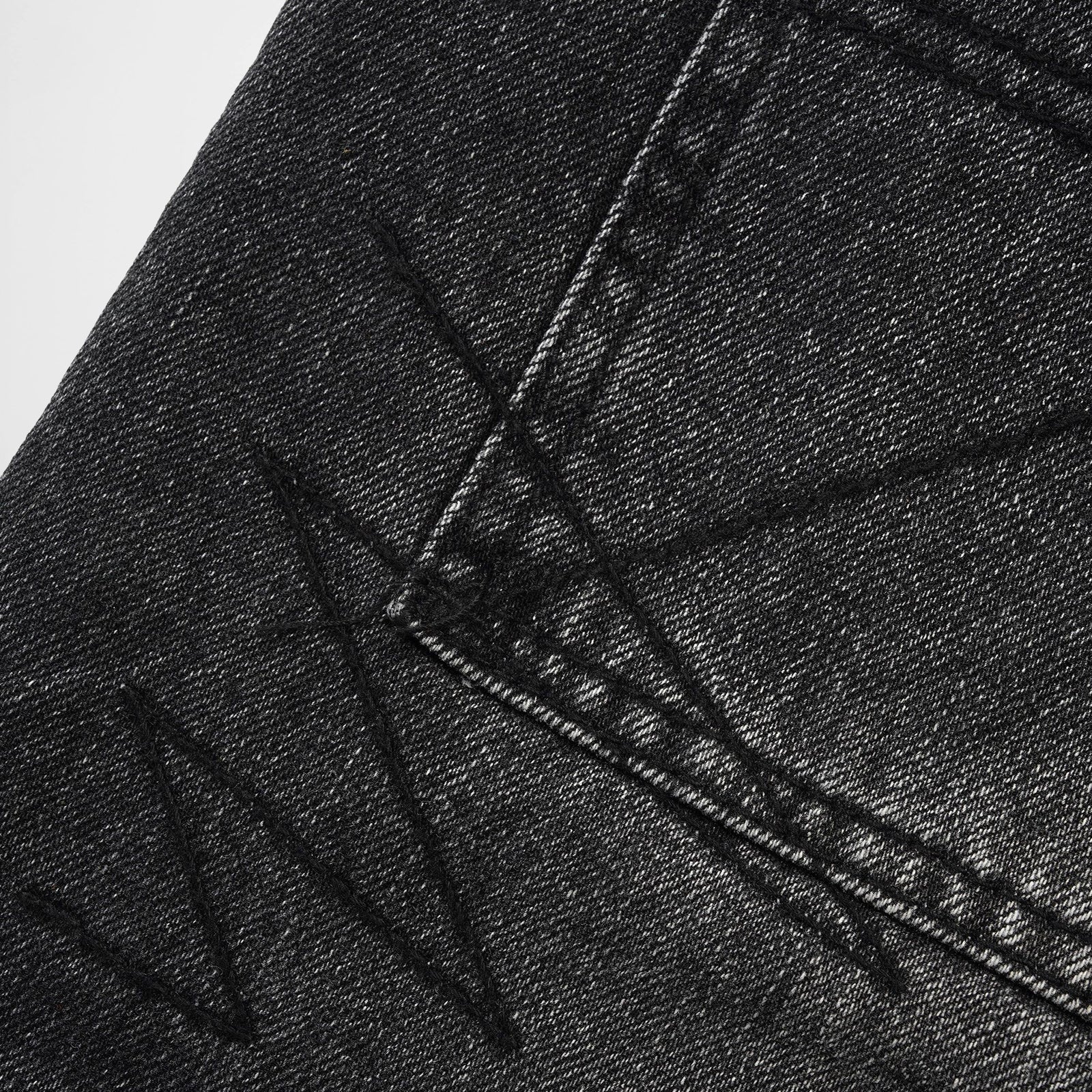 Stitch Denim Jeans Distressed Grey