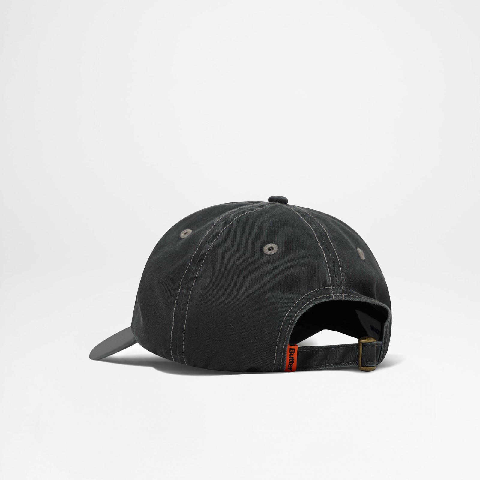 Rounded Logo 6 Panel Cap Washed Black