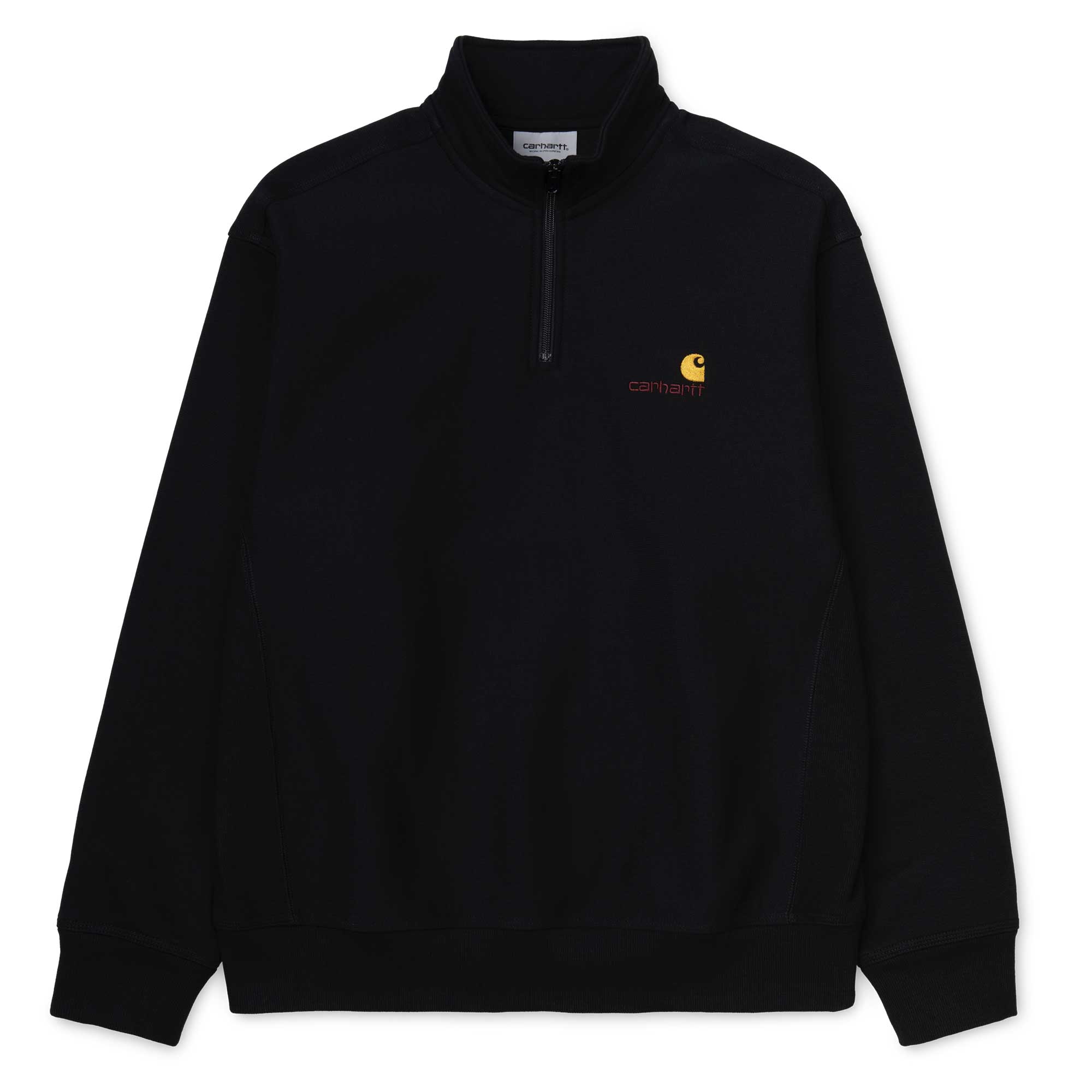 Half Zip Sweat American Script Black