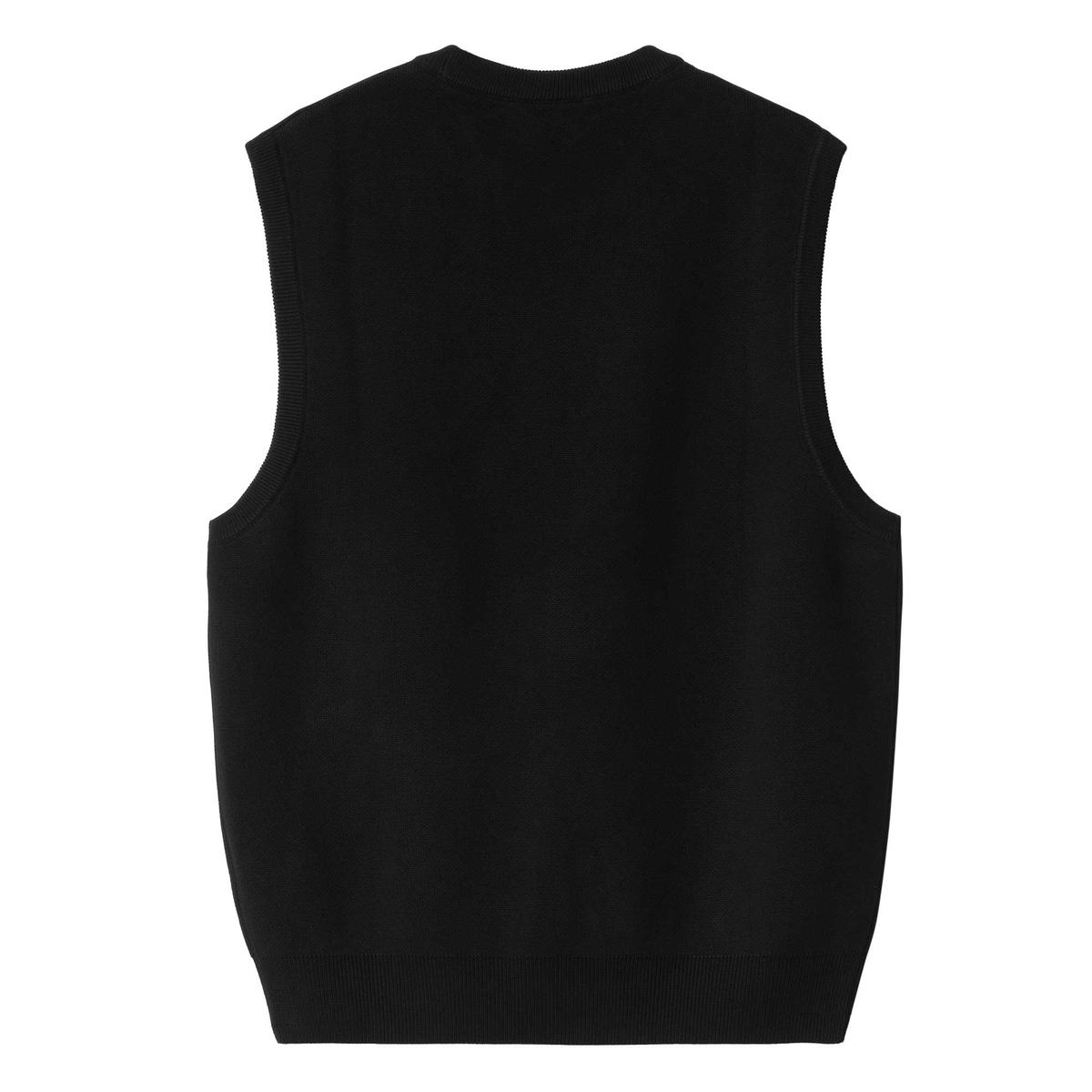 Script Vest Sweater Black