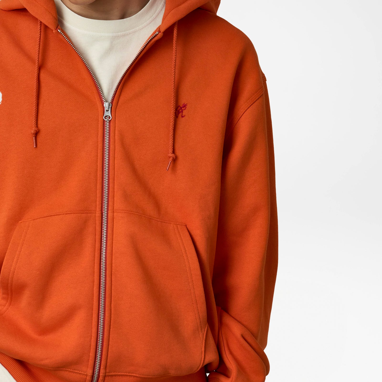 One Point Zip Hooded Burnt Orange