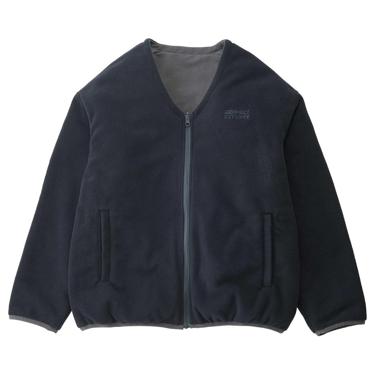 Reversible Fleece Cardigan Dark Navy