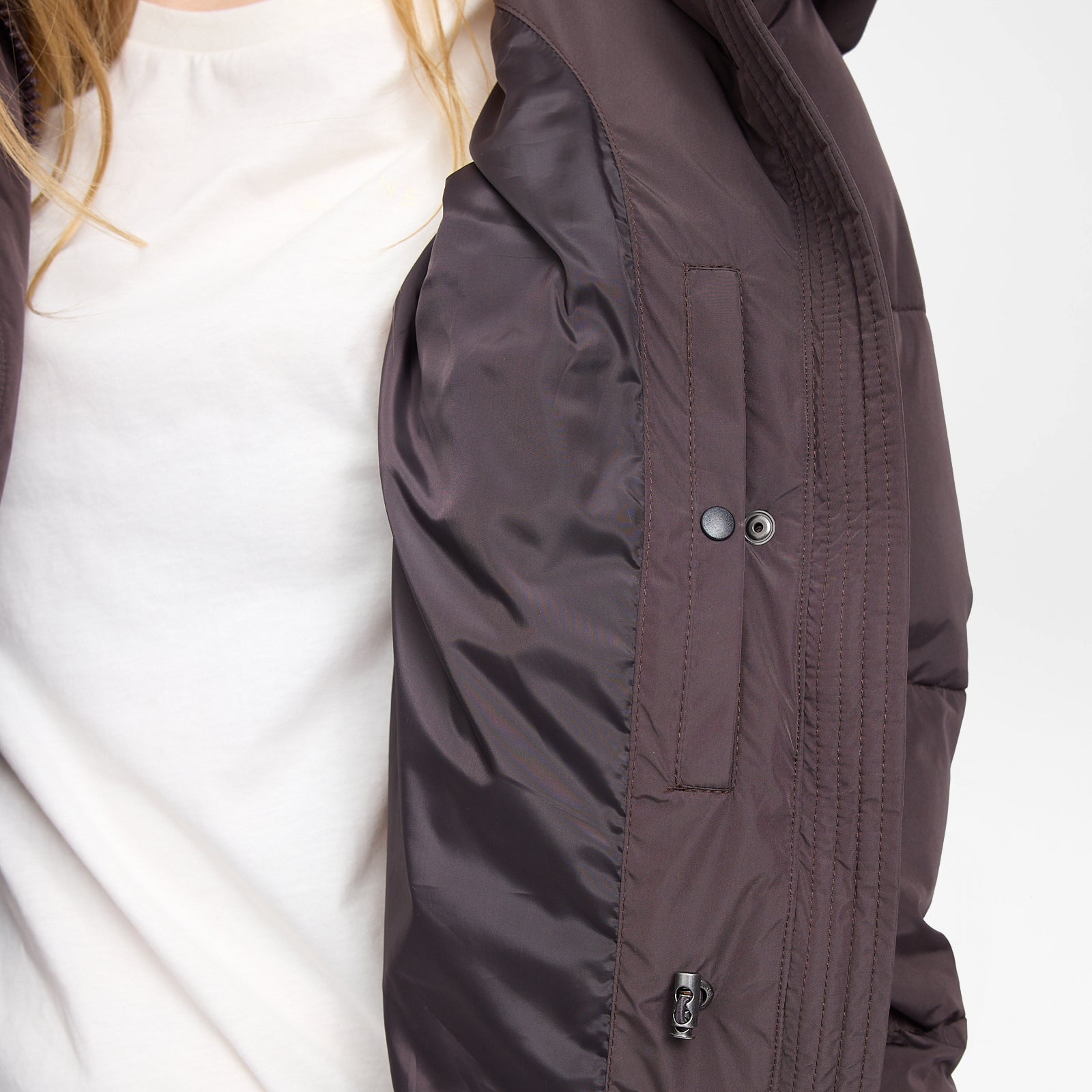 Waves Quilt Puffer Coat Eggplant