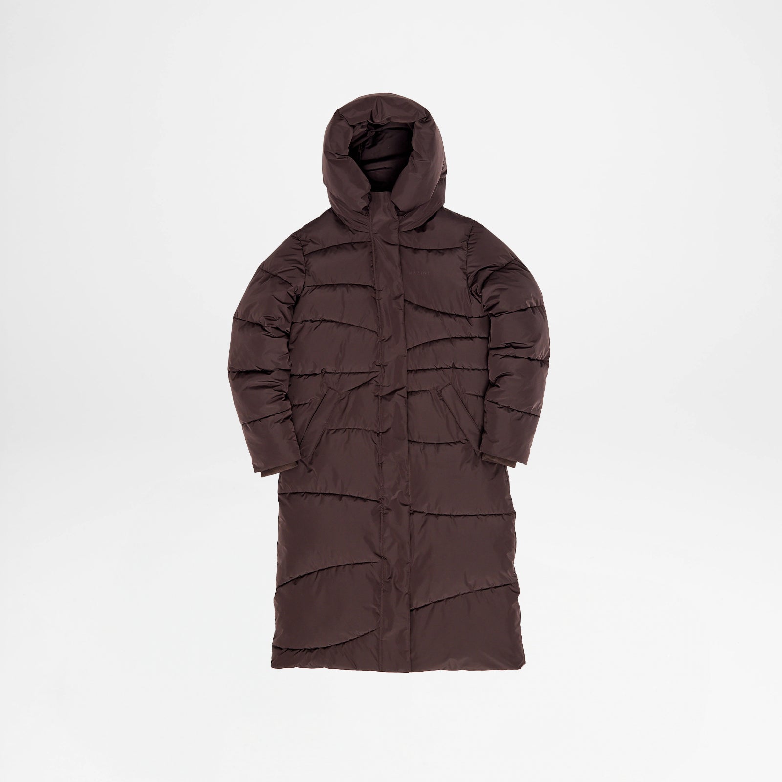 Waves Quilt Puffer Coat Eggplant