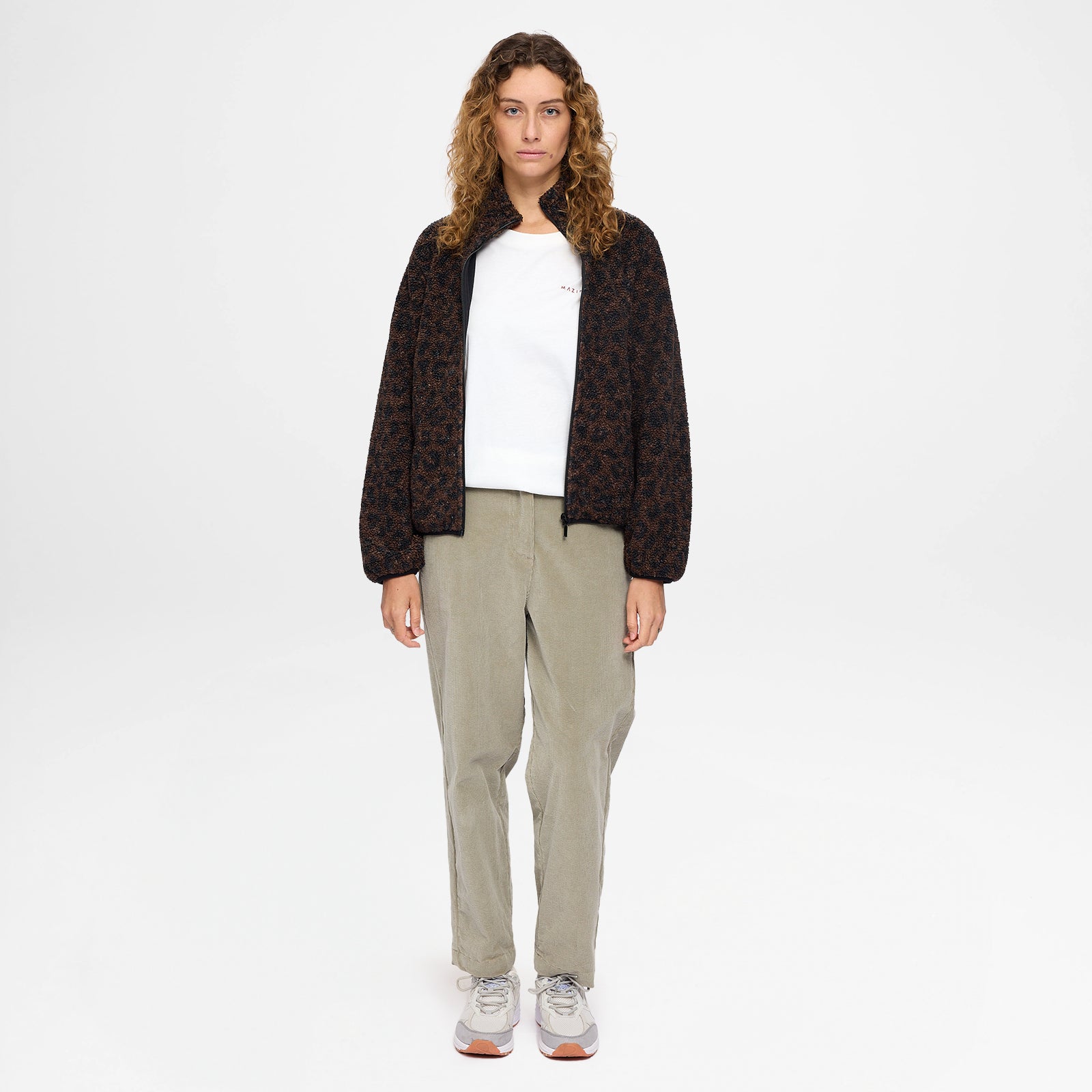 Printed Sherpa Jacket Chocolate Brown Printed