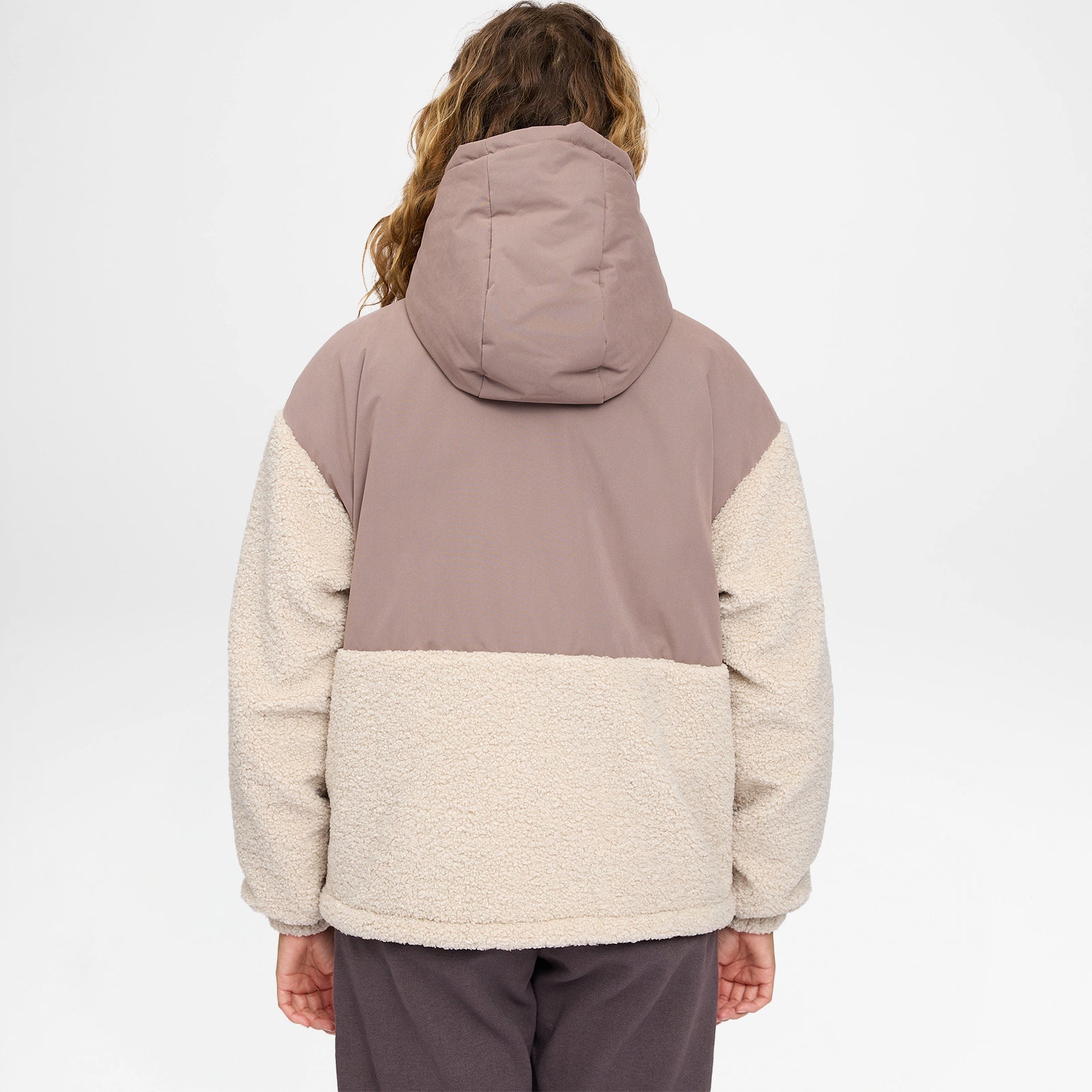 Fabric Blocking Jacket Grey Brown Natural