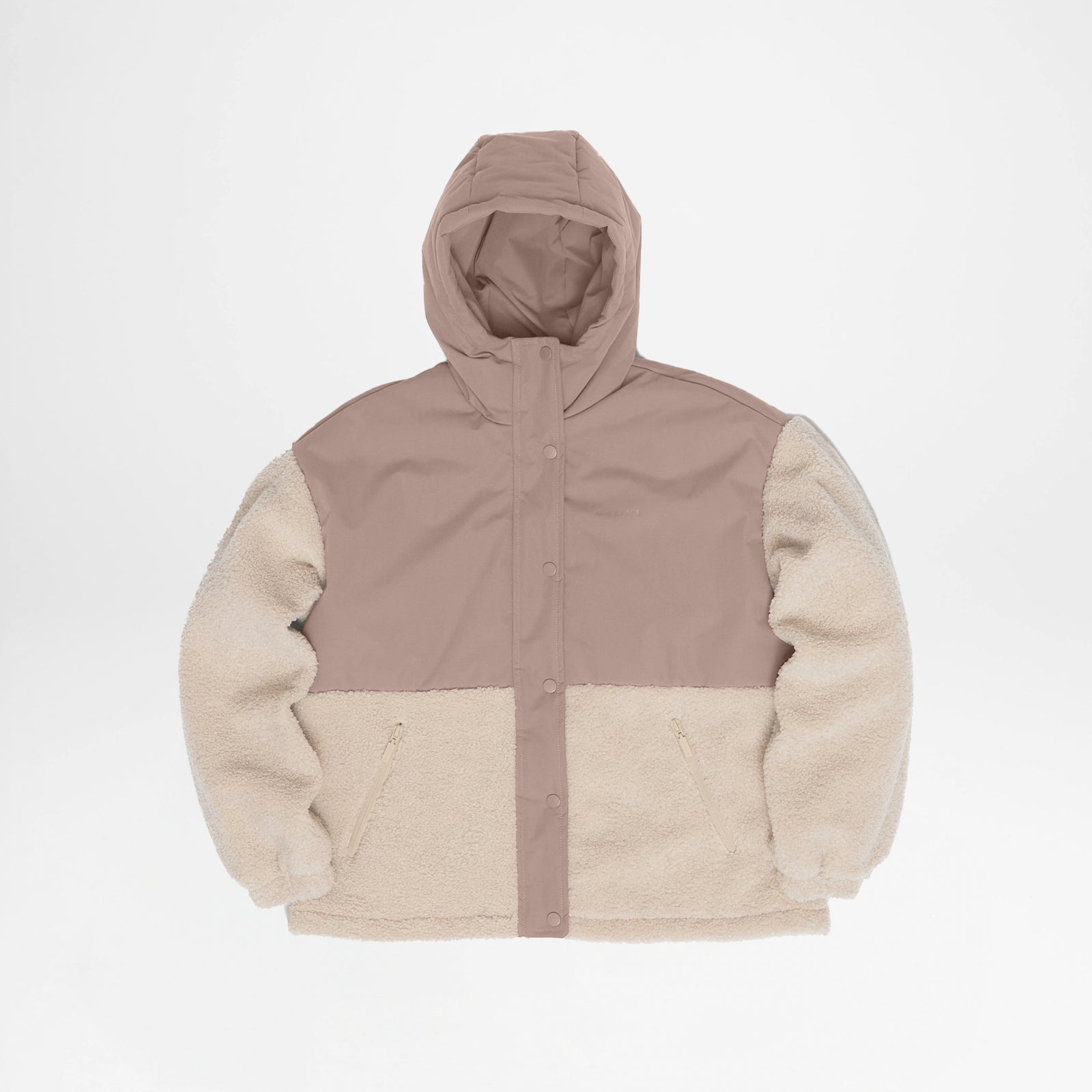 Fabric Blocking Jacket Grey Brown Natural