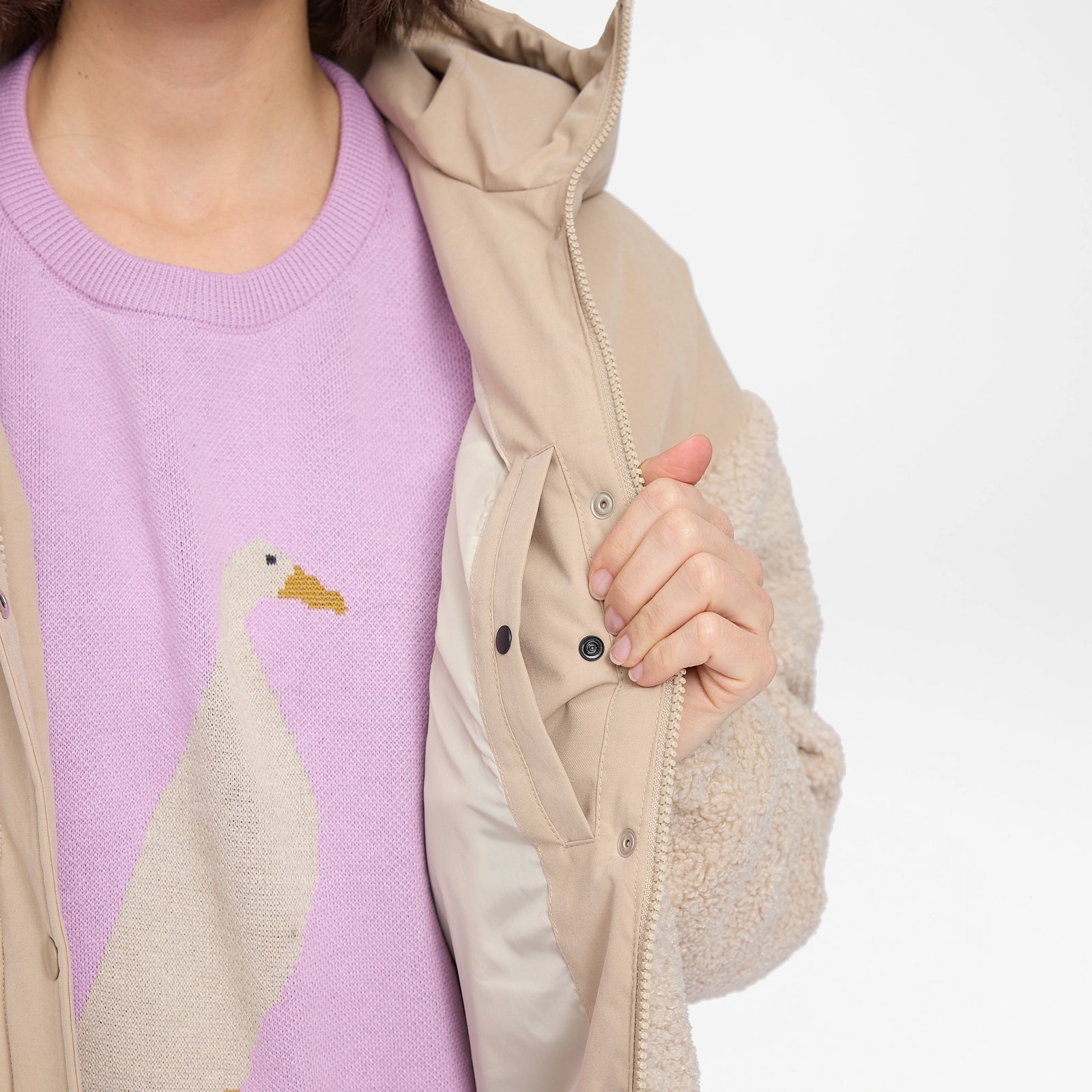 Fabric Blocking Jacket Oat Natural