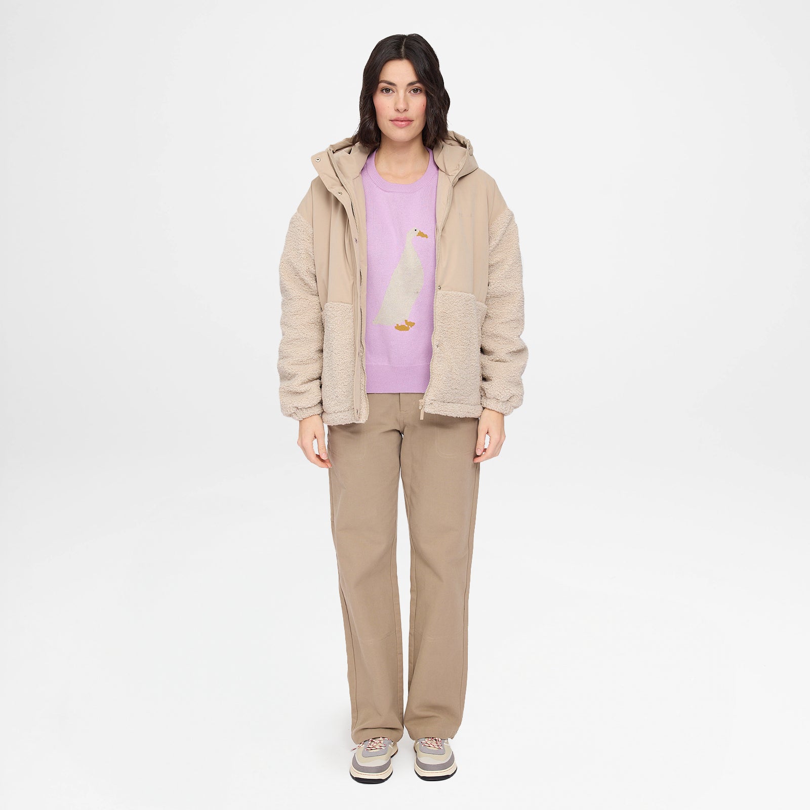 Fabric Blocking Jacket Oat Natural