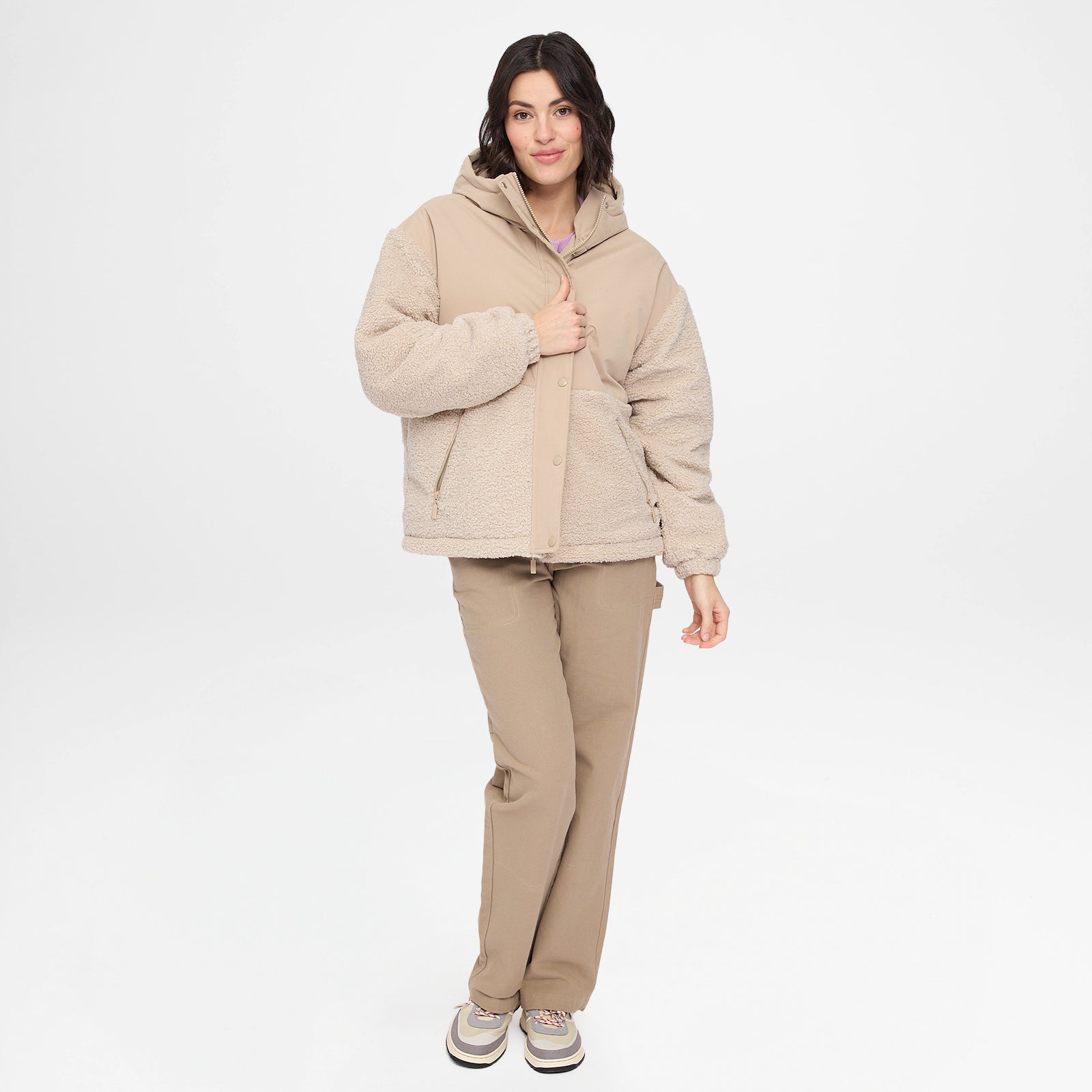 Fabric Blocking Jacket Oat Natural