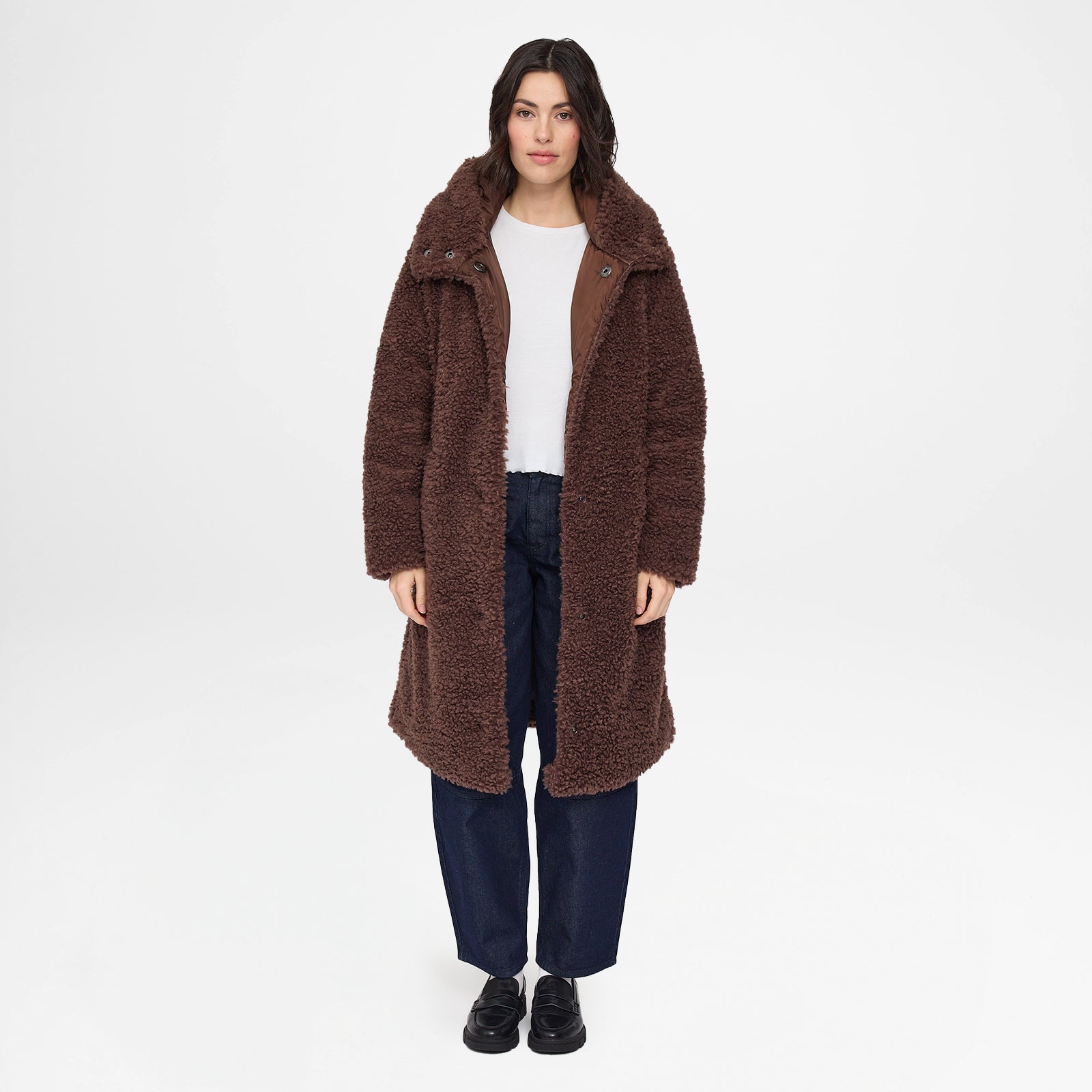 Faux-Fur Coat Chestnut