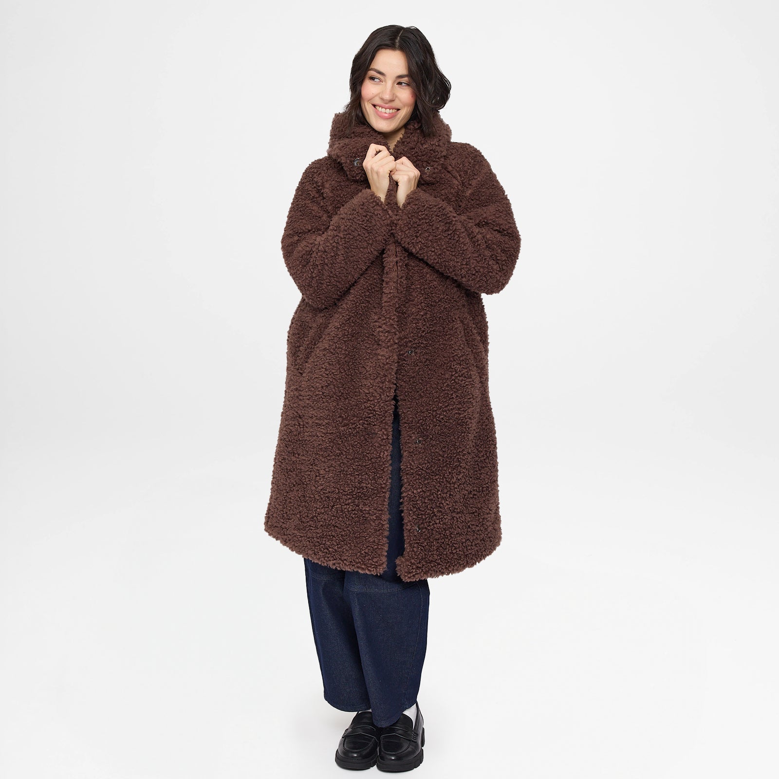 Faux-Fur Coat Chestnut