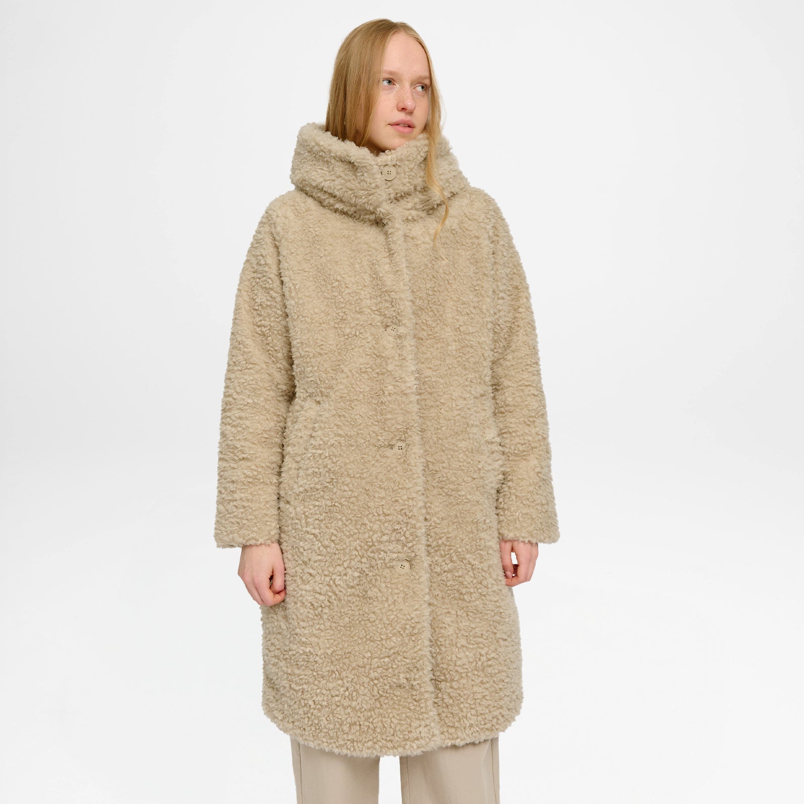 Faux-Fur Coat Natural