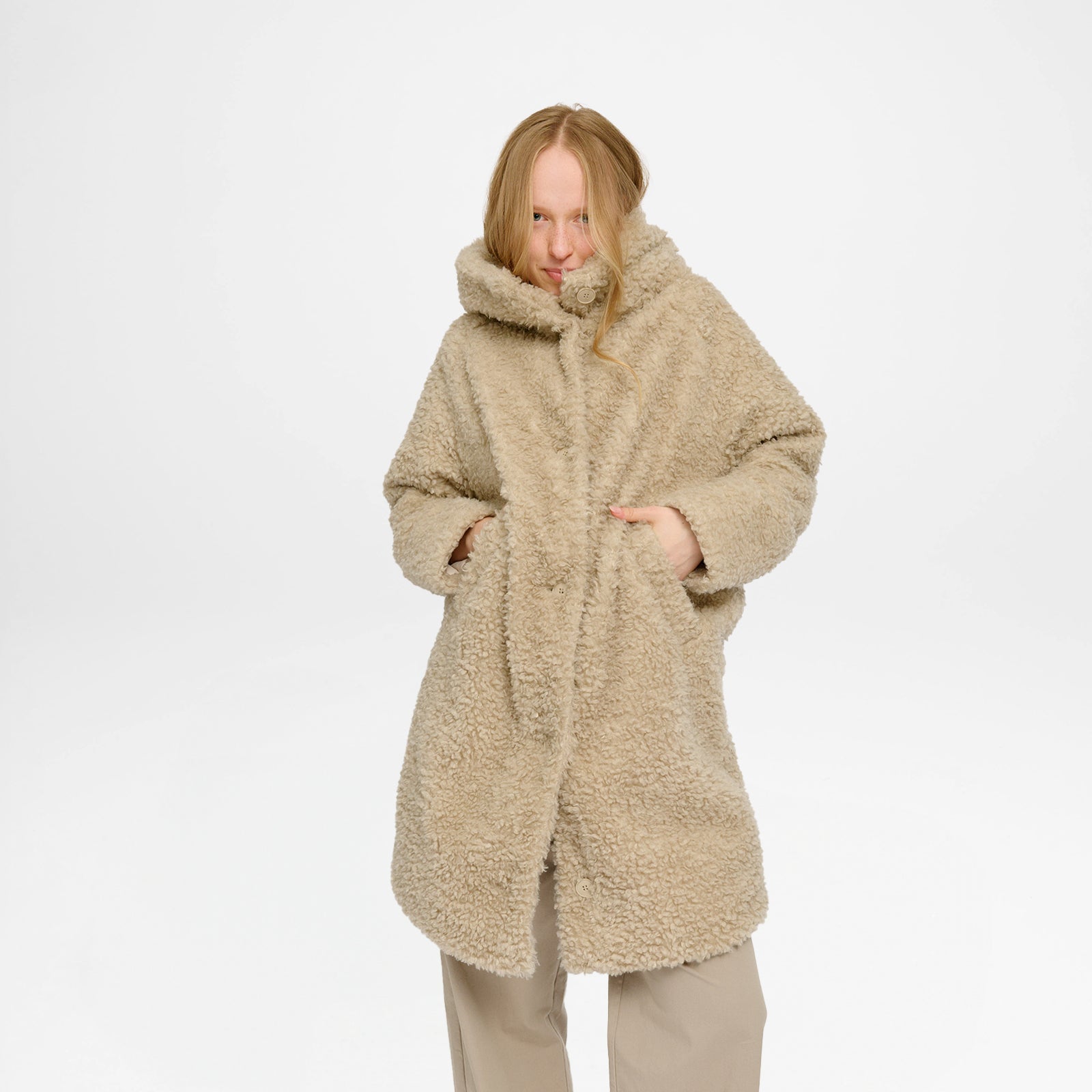 Faux-Fur Coat Natural