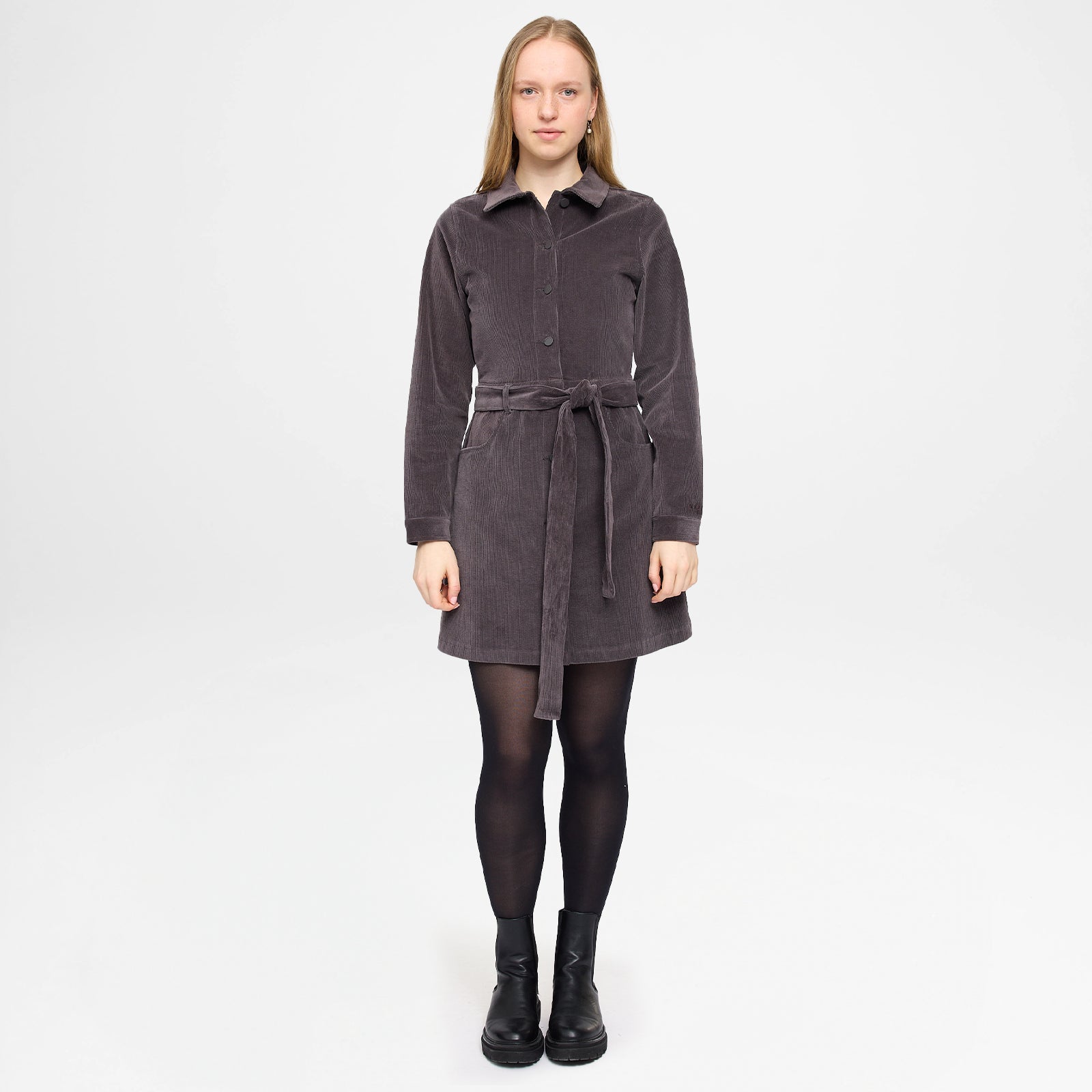 Corduroy Dress Eggplant