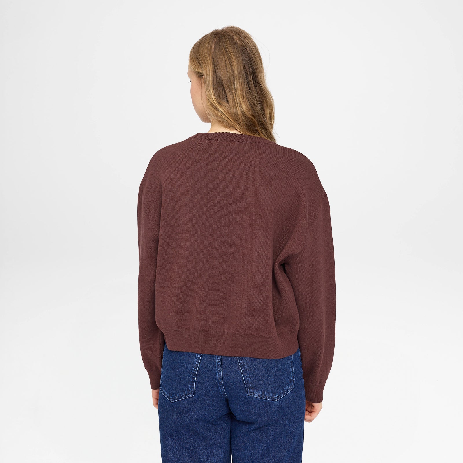 Icon Jacquard Knit Jumper Deep Mahogany Cherry