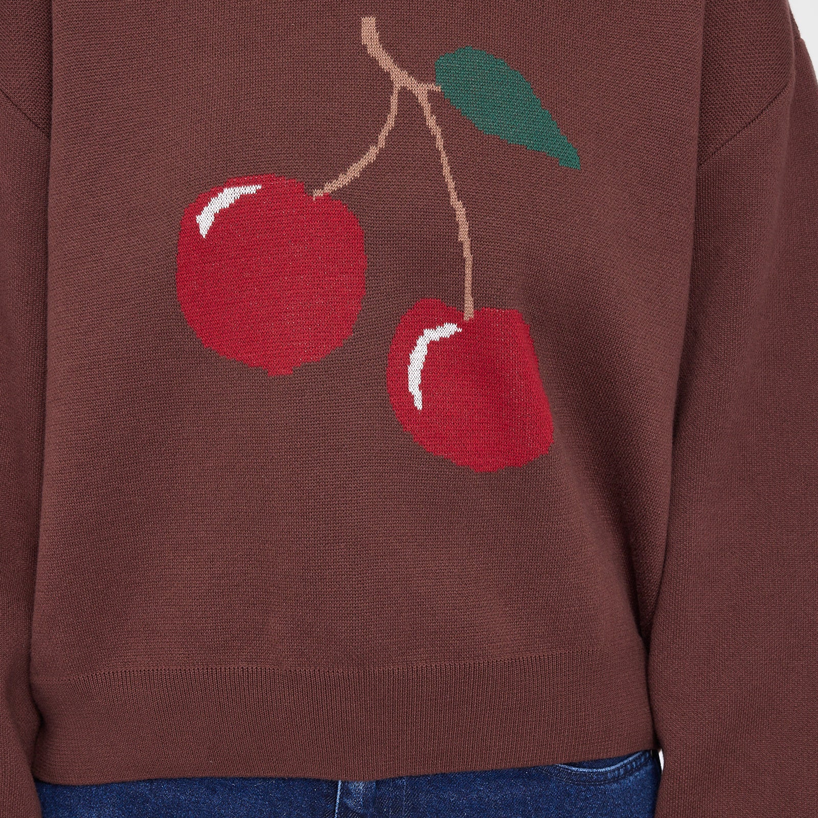 Icon Jacquard Knit Jumper Deep Mahogany Cherry