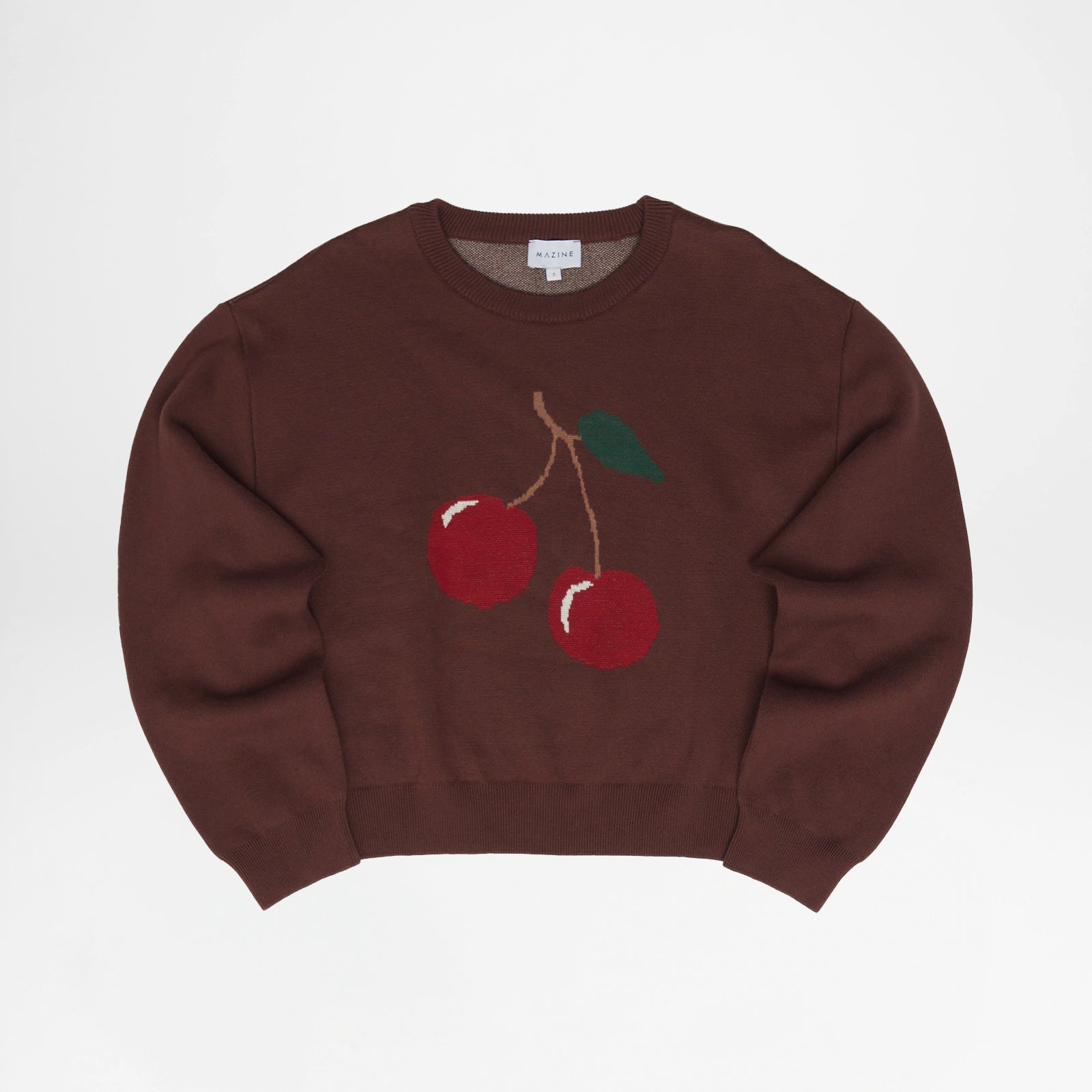 Icon Jacquard Knit Jumper Deep Mahogany Cherry