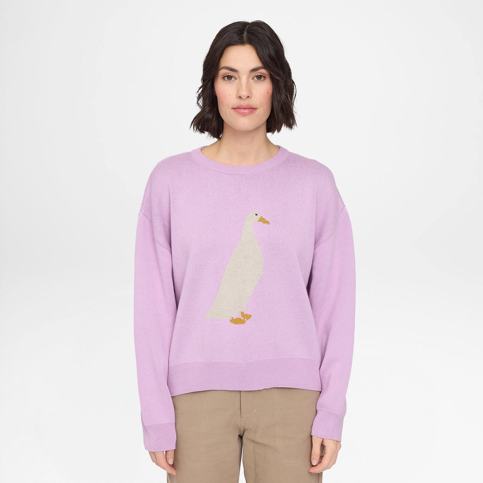 Icon Jacquard Knit Jumper Orchid Goose