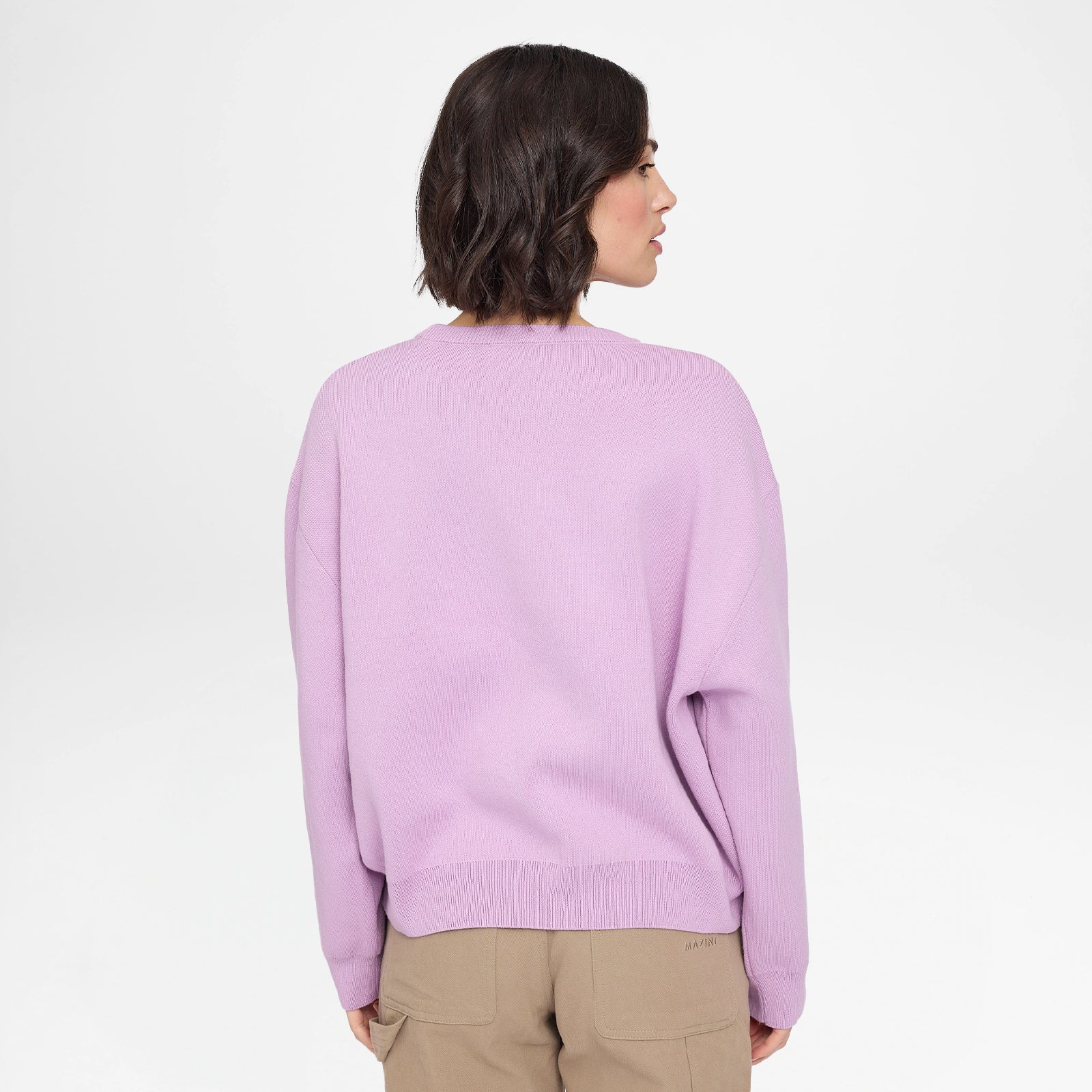Icon Jacquard Knit Jumper Orchid Goose