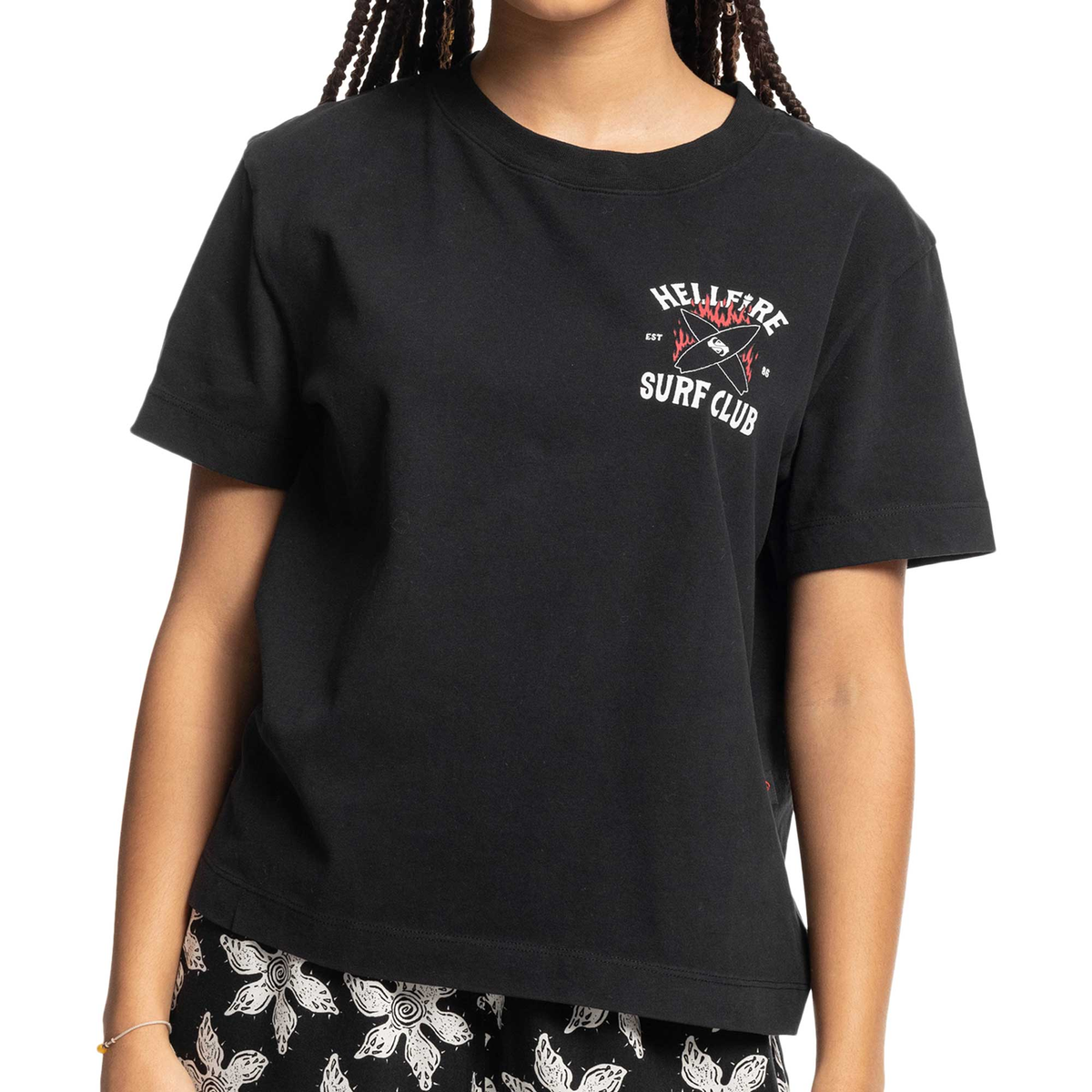 Girls Hellfire Surf Club Croptop Black